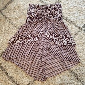 EVA MENDES SIZE 20 SKIRT HI LOW SHIRRED TIERED LINED CHIFFON AZTEC DEEP PURPLE